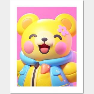 AKBLM - KAWAII かわいい BLUSHY CHEEKS KUMA | CUTE 3D ANIME TEDDY BEAR Posters and Art